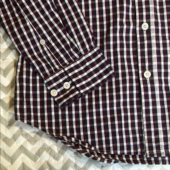 Theory Women's Plaid Button Down Shirt Purple Blue White sz XS - Picture 5 of 9